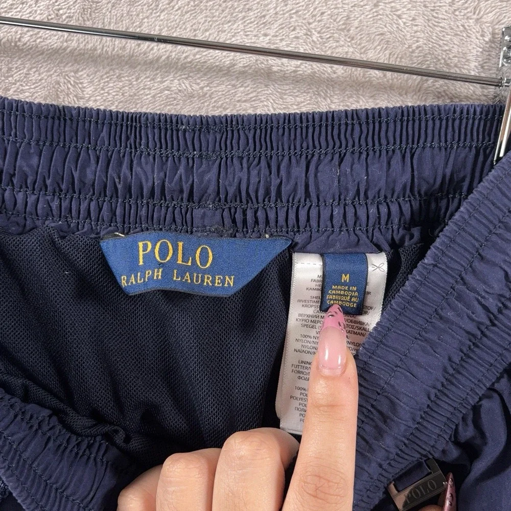 Polo Ralph Lauren Embroidered Polo Bear Swim Trunks Mens Medium Blue Traveler